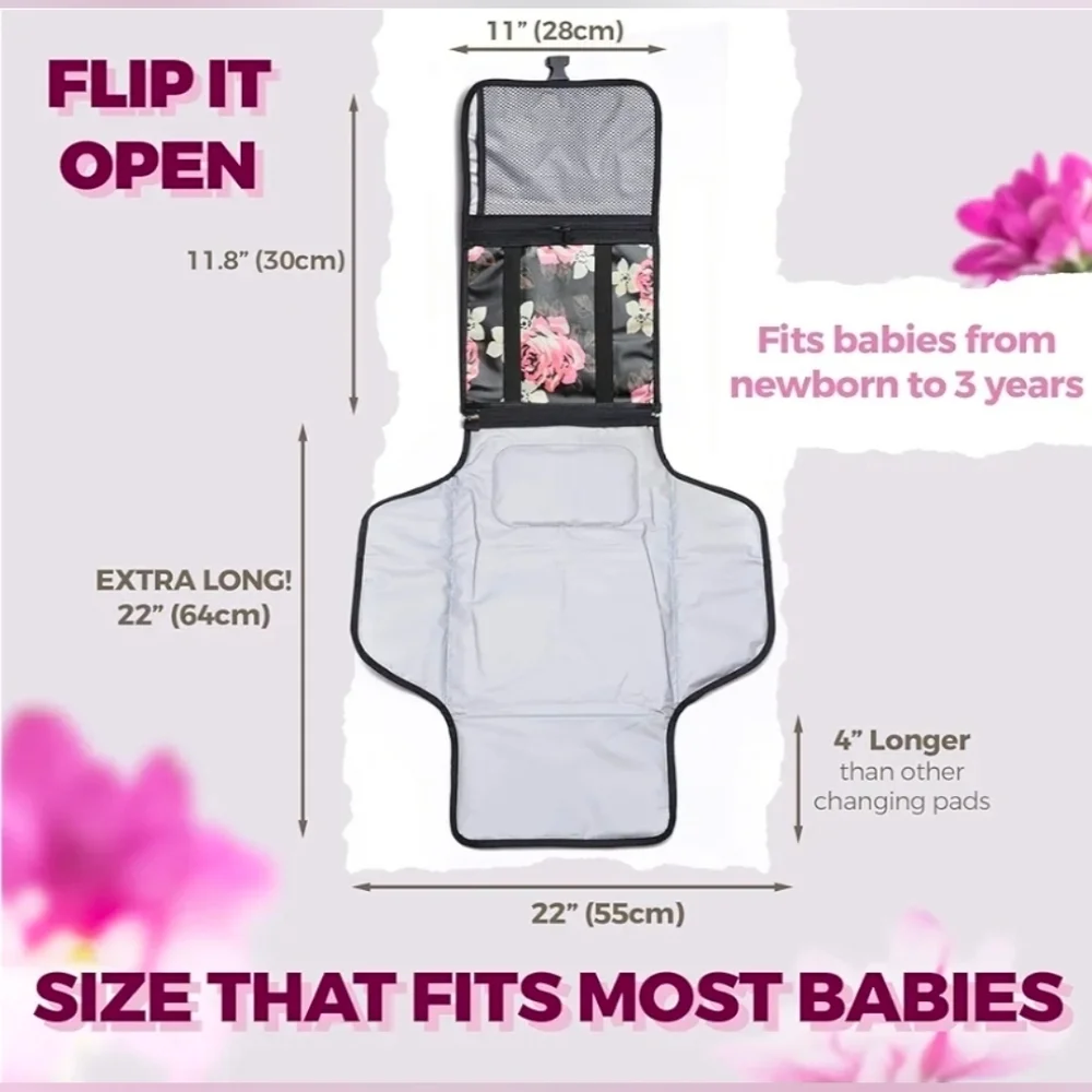 SAMKUM Floral Baby Changing Mat